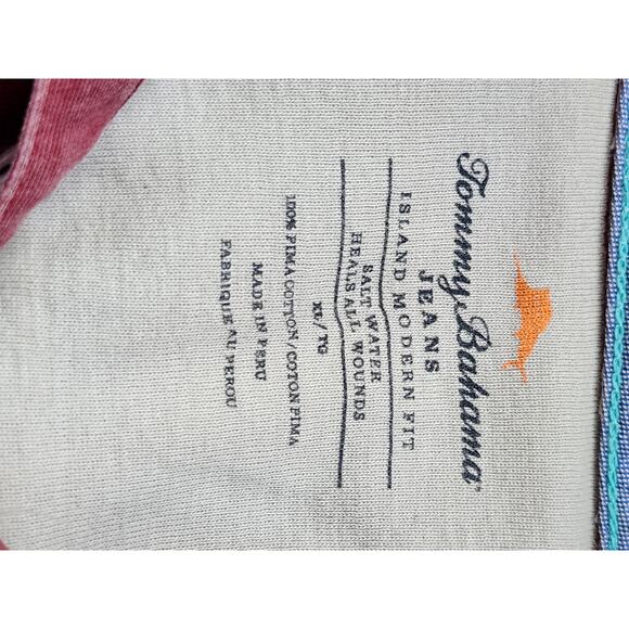 Tommy Bahama Island Modern Fit Golf Red Short Sleeve Polo Shirt Size XL A0013 - Picture 6 of 6